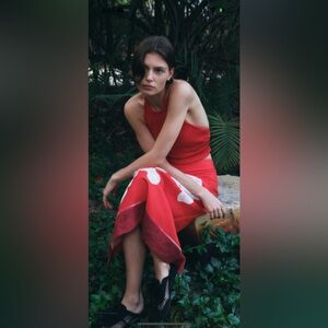 Zara Zw collection linen blend pencil skirt